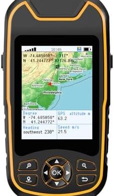 Handheld GPS for Hiking, Rugged and Waterproof Handheld GPS Navigator, 3.2" Sunlight Readable Screen, Compact Satellite Handheld GPS with USA Topo Map, Multi-GNSS Support, Extra Battery Life